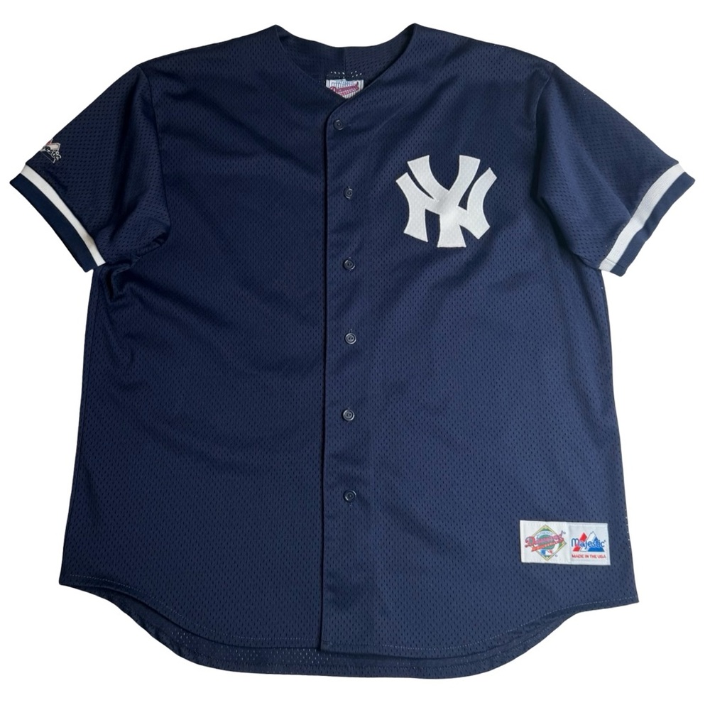 VTG Majestic New York Yankees Diamond Collection Mesh BP‎ Jersey Made in USA XL